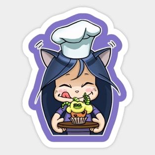 Kitty The Witch Food Chef. Sticker